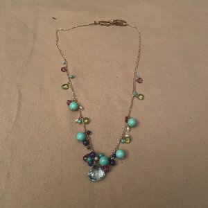 Blue and Purple Beaded Necklace